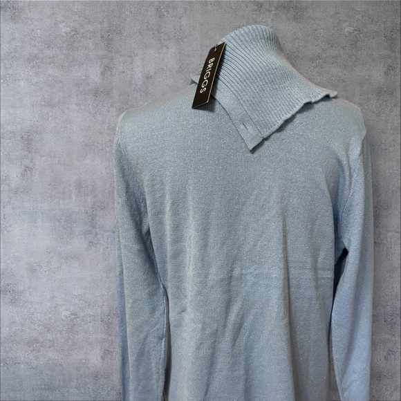 Briggs Women's Light Blue Button-Detail Sweater - Picture 4 of 5